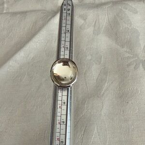 Simple Round Dome Statement Ring in Shiny Silver Tone